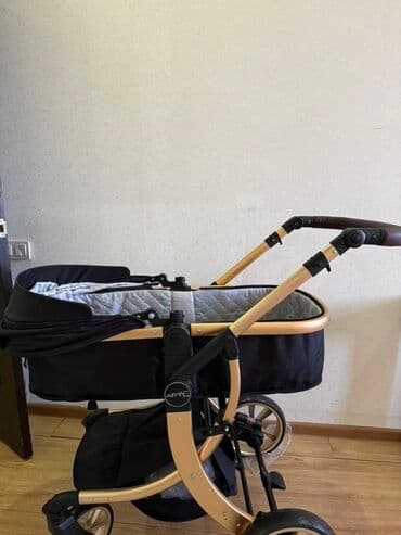 коляска прогулочная новая: Коляска, цвет - Черный, Б/у — 1