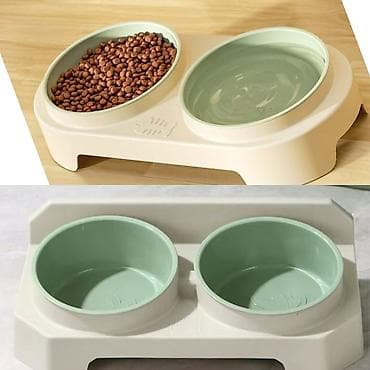 принимаю ящик: Двойная миска для домашних животных с подставкой - Комплект — 8