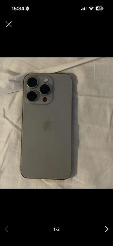 nokia e90: IPhone 15 Pro, Б/у, 128 ГБ, Natural Titanium, Защитное стекло, Чехол, 87 % — 1