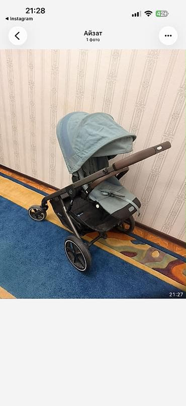 cybex: Коляска, Cybex, цвет - Голубой, Б/у, Самовывоз — 2
