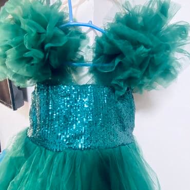 платья праздничные: Детское платье, цвет - Зеленый, Новый — 4