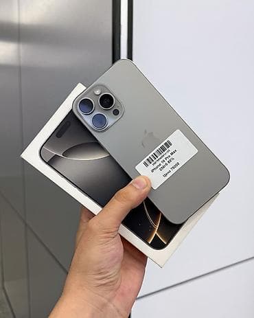 IPhone 16 Pro Max, Б/у, 256 ГБ, Natural Titanium, Защитное стекло, Чехол, Коробка, В рассрочку, 89 % at lalafo.kg IPhone 16 Pro Max, Б/у, 256 ГБ, Natural Titanium, Защитное стекло, Чехол, Коробка, В рассрочку, 89 %