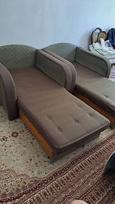 раскладной диван с креслами: Кресло-кровать, Односпальный, цвет - Коричневый — 2