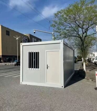 container house дома из контейнеров бишкек, контейнеры в бишкеке фото: Модульный контейнер серого цвета с дверью и окном Подходит для — 1