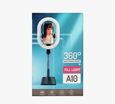 touch pen: Смарт-держатель для телефона с кольцевой подсветкой и автотрекингом — 4