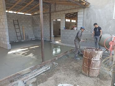 готовый бетон для фундамента бишкек цена: Бетонные работы: заливка полов, стяжка и площадки под ключ - — 3