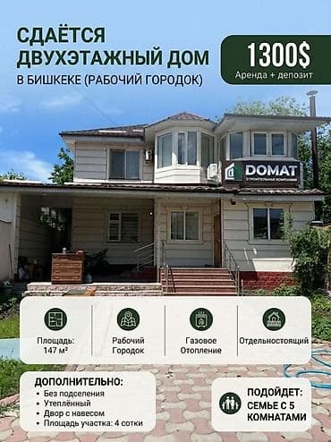 Үйлөр: 150 м², 5 бөлмө, Забор, тосулган, Брондолгон эшиктер, Евроремонт — 1