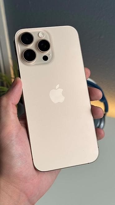 купить mp3 плеер в бишкеке: IPhone 16 Pro Max, Б/у, 256 ГБ, Desert Titanium, Защитное стекло, Чехол, Коробка, 100 % — 1