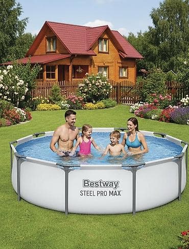 Спорт жана хобби: Каркасный бассейн Bestway Steel Pro Max - Объем: 4678 л - Форма — 1