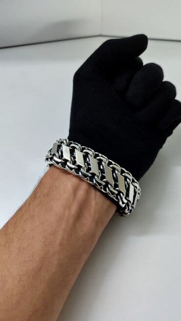 Серебряный браслет "Двойной Бисмарк" Вес 126 грамм