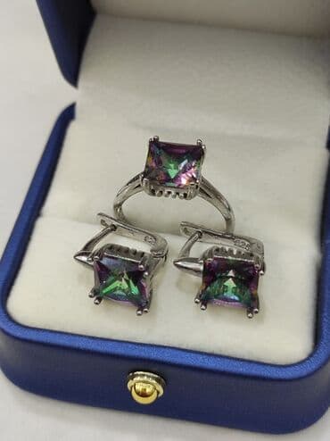 свадебное платье для высокой невесты: Набор украшений, Проба 925, Женские, Новый — 3