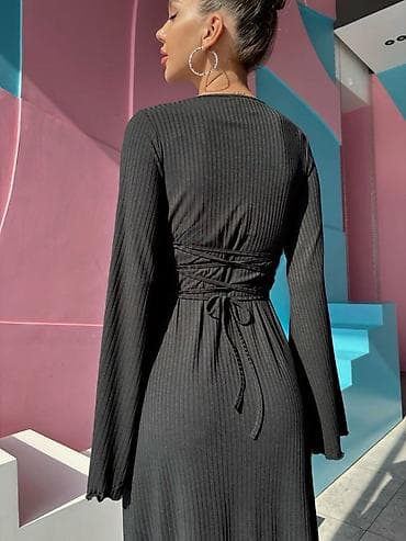 Плащи: Повседневное платье, Осень-весна, Длинная модель, Трикотаж, Лапша, Стандарт — 4