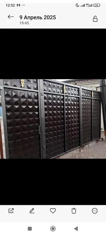 консольный: Откатные металлические ворота с калиткой - Тип: откатные (раздвижные) — 1