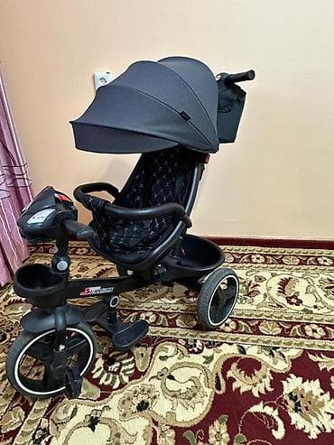 Детские велосипеды: Детский трехколесный велосипед-коляска с родительской ручкой - — 2