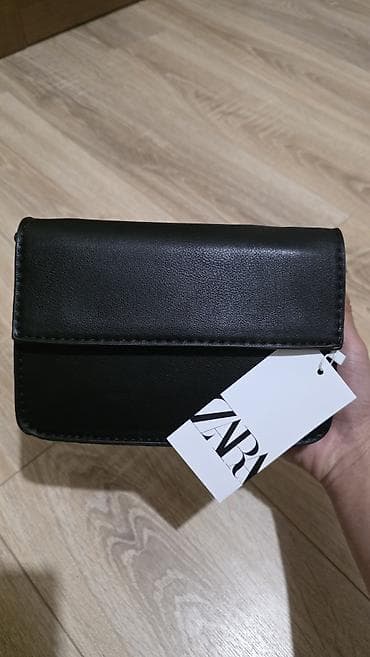 Сумка через плечо ZARA, черная - Формат: компактная прямоугольная