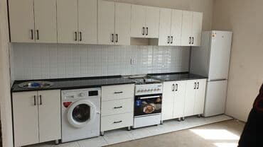 ламинированные столешницы для кухни цена: Ашкана гарнитуру, Жаңы, түсү - Ак, ДСП, Акысыз жеткирүү — 17