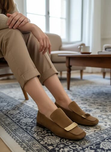 Лоферы, 37, AIMEINI, Б/у, цвет - Коричневый, Самовывоз