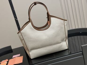 Другие комплектующие: Новая Сумка-тоут люксового качества Miu Miu из плотного бежевого — 7