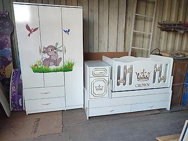 Кеңсе буюмдары: Кроватка 3в1 трансформер
1 кроватка
2) люлька
3) комод — 2