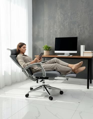 Офисное кресло, С колесиками, цвет - Серый