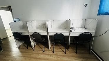 столики для компьютера: Комплект офисной мебели, Стул, ДСП, цвет - Белый — 1