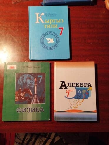 Учебники 7 класс: Физика 7 Э. М. Мамбетакунов, Алгебра 7, Кыргыз
