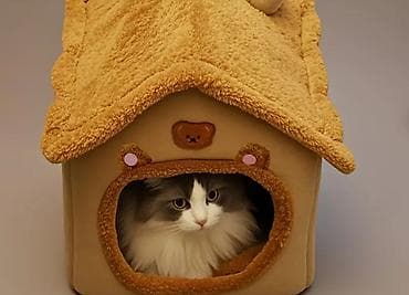 маленькая собачка: 🐩Домик-лежанка для собак и кошек, мягкий, закрытый - Формат — 4