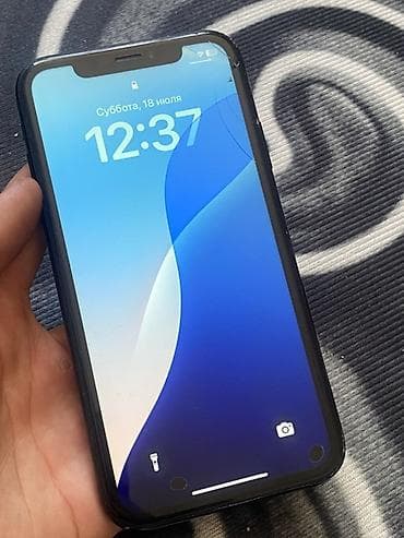IPhone Xr, Б/у, 128 ГБ, Черный, Защитное стекло, 100 %