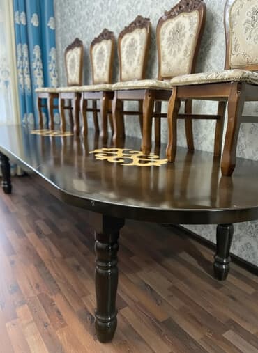 Стол и стул для зала, цвет - Коричневый