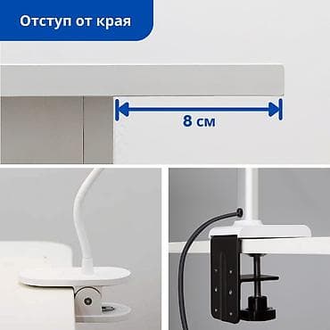 Столы: Прямоугольный компьютерный стол белого цвета с минималистичным — 6
