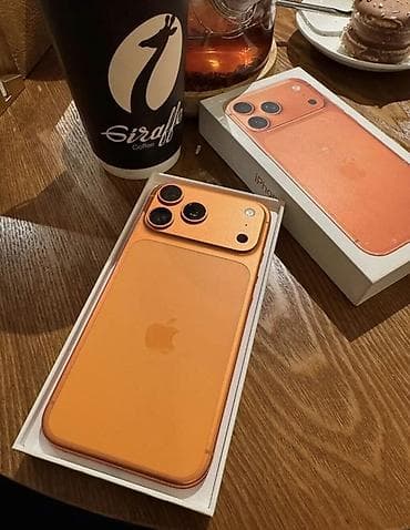 mini mac: IPhone 17 Pro Max, Б/у, 256 ГБ, Оранжевый, Коробка, 100 % — 1