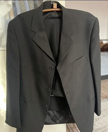 Классический мужской костюм двойка,цвет черный. - Комплект: пиджак на