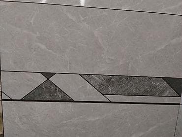 silver kitchen: Керамическая настенная плитка с декоративной вставкой - Формат — 1