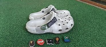 Кроксы Crocs Classic Clog в камуфляжном принте (светло‑серые/белые — 3