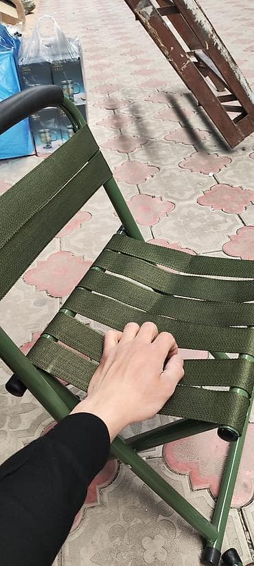 табуретки складные: Походный складной стул, Новый, Другой материал, цвет - Зеленый — 2