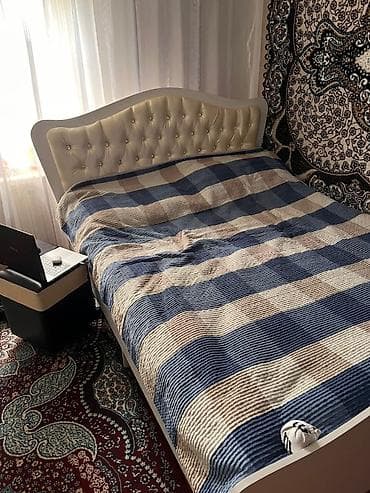 буу спальные гарнитуры: Спальный гарнитур, Б/у, Комод, Двуспальная кровать, Шкаф, цвет - Белый — 4