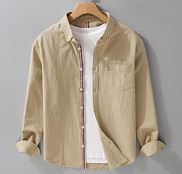 Рубашки: Мужская рубашка с длинным рукавом и воротником button-down — 3