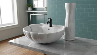 тумбочка с раковиной: Раковина новая круглая встраиваемая под столешницу диаметр 40см — 1