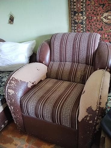 угловая: Комплект диван и два кресла упругие, широкие, с высокой спинкой и — 2