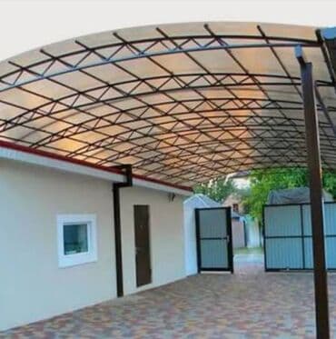 четверка диван: Навес, Арочный, Металл, Поликарбонат, Установка — 1