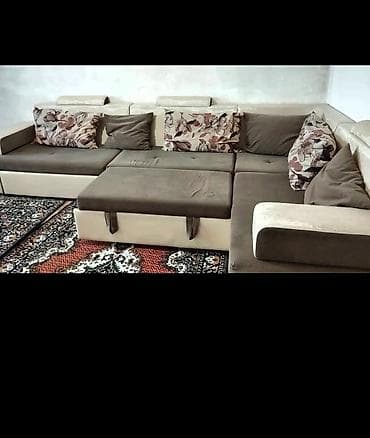 мягкий кресло мешок: Угловой диван, C подушками — 3