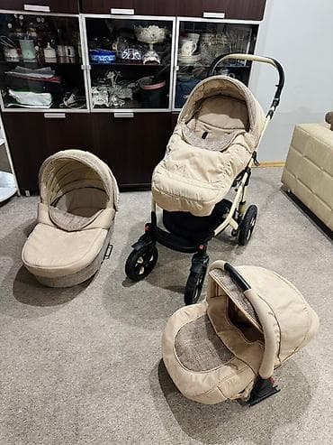 польские коляски 3 в 1: Коляска 3 в 1 светло-бежевого цвета. Производитель: Польша,фирма — 1
