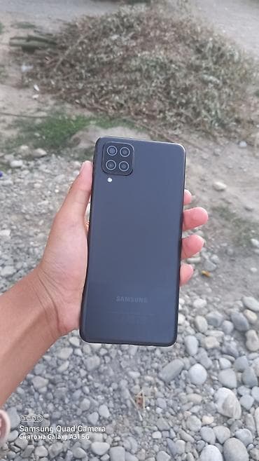Мобильные телефоны и аксессуары: Samsung Galaxy A12, Б/у, 64 ГБ, цвет - Черный, 2 SIM — 1