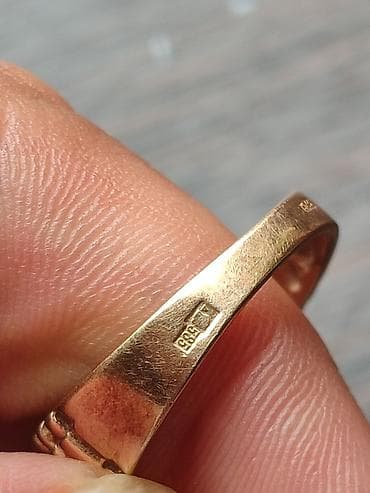 серебро россия: Кольцо, Печатка, Проба 585, Унисекс, Без вставки, Советские (СССР) — 3