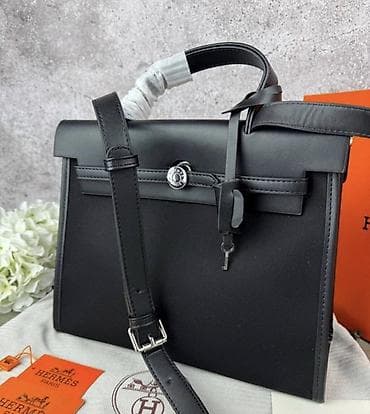 Сумка Hermes Herbag Zip, черная почти новая качество LUX, покупала за