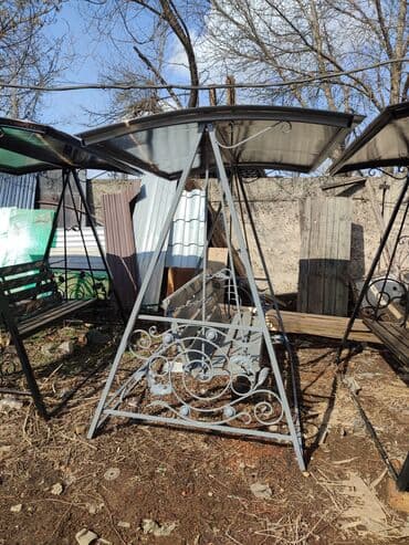 садовые качели фото цены: Садовые качели Металл, Со спинкой, С крышей — 2