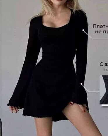 черное короткое платье с открытой спиной: Платье размер 36,одевала 1 раз — 2