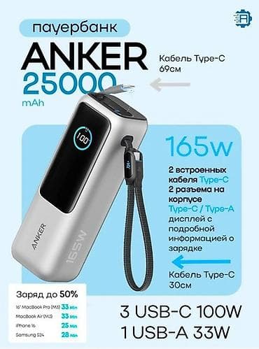 солнечные зарядки: 🔋 Повербанк Anker 25 000 мАч — мощный и стильный! ⚡ Быстрая зарядка до — 1