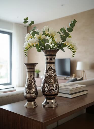 ваза чехия: Продаю вазы Индия, латунь. Высота 25см и 19 см — 1