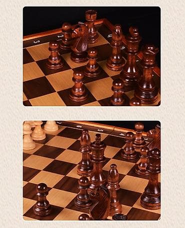 Электротранспорт: Деревянные шахматы из дуба (большой размер) Размер доски: 48 × 48 см — 7